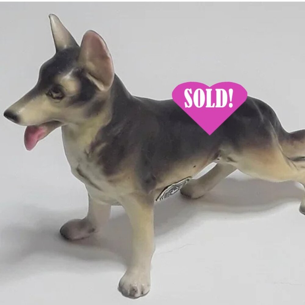 Vintage Japan NORCREST Miniature German Shepard Dog Figurine Circa 1950s-60s #5
